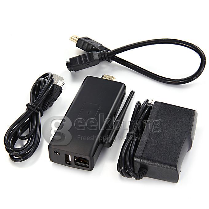 T034TV RK3288 Quad Core 1.8GHz Android 4.4 Mini TV Box Dongle 2G/8G 2.4G/5G WIFI H.265 Bluetooth - Black