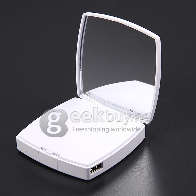 Vorson Mirror 6000mAh Power Bank External Li-polymer Battery 2.1A for iPhone iPad Smartphone Tablet - White
