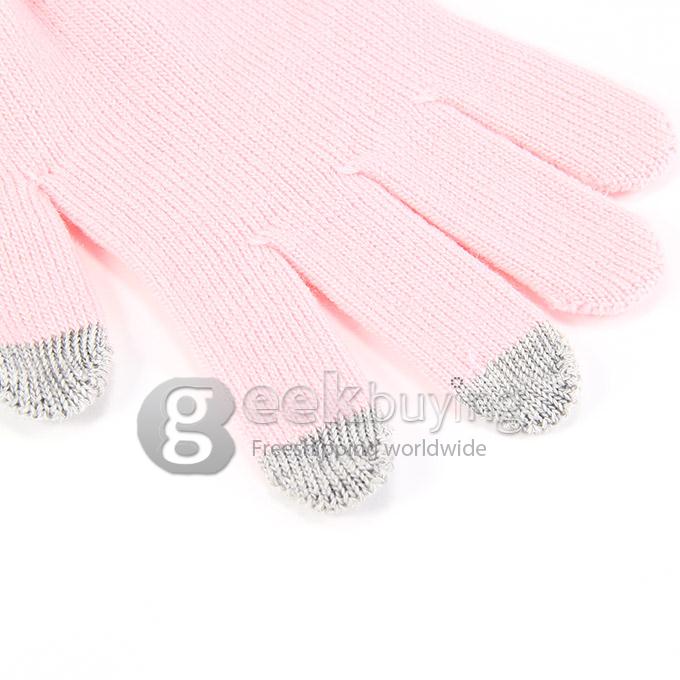 Women Magic Capacity Touch Screen Gloves Texting Stretch Winter Knit for Smartphone Iphone Tablet - Pink