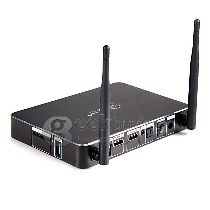 EW902 Realtek RTD1195 Dual Core Android 4.4 Mini TV BOX HDMI HDD Player 1G/8G WIFI Bluetooth 4K 3D HDMI IN USB3.0 1000M Ethernet SATA - Black