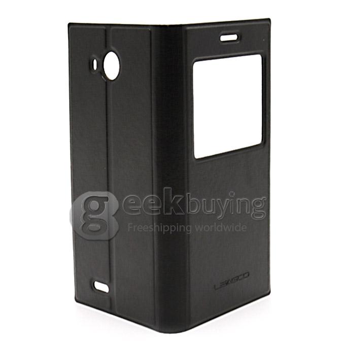 Original High Quality Protective PU Leather Hard Flip Cover Shell for LEAGOO Lead 5 - Black