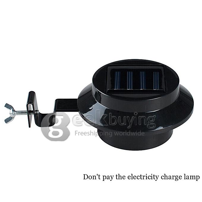 Super Bright Yard Lamp Solar Panel Garden Light 3 LED Lights Outdoor Home Decor - Black