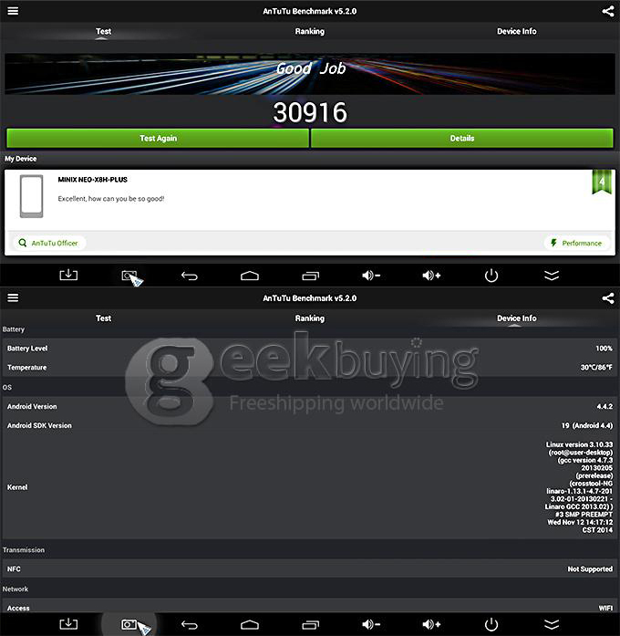 [Spain Stock] MINIX NEO X8-H Plus Amlogic S812-H Android 4.4 Mini TV Box 2G/16G 4K 802.11AC 2.4G/5.0G WIFI 1000M with Free Minix A2 Lite Air Mouse- Black