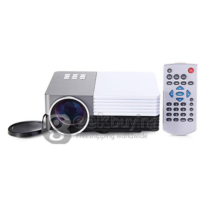 GM50 Multimedia 30W 80LM 1080P LCD Image System LED Projector HDMI VGA SD Card Slot (US Plug) - White