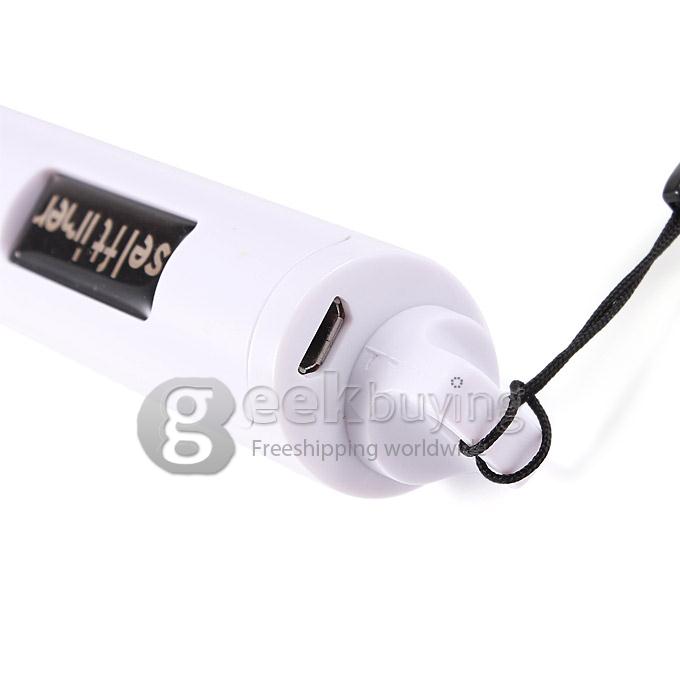 Extendable Stretch Wireless Bluetooth Self Camera Monopod Handheld Selfie Stick Support Remote Shutter (110cm) - White