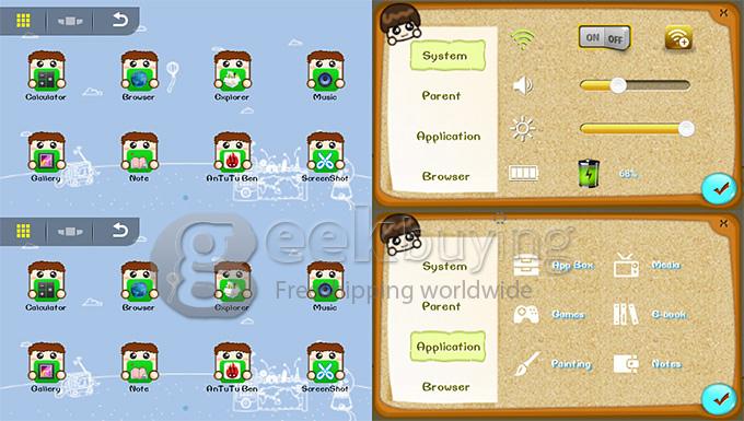 K4 Kids Pad RK3026 4.3 Inch Tablet PC Android 4.2 OS 8GB ROM 480*272 Kid's Software with Parental Control - Green