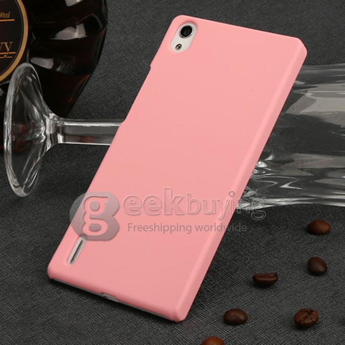 MOSKII Shield Protective Cover PC Back Case for HUAWEI Ascend P7 Smartphone - Pink