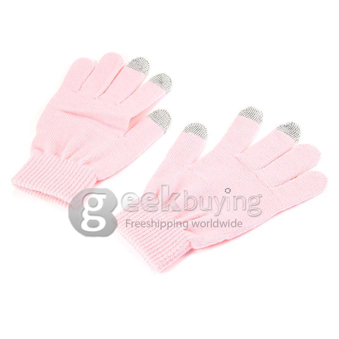 Women Magic Capacity Touch Screen Gloves Texting Stretch Winter Knit for Smartphone Iphone Tablet - Pink