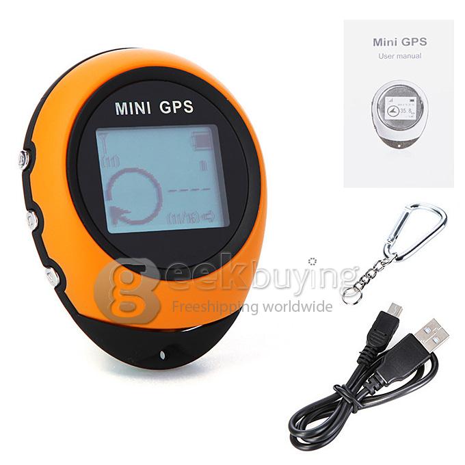 Updated PG03 Mini GPS Receiver Navigation Handheld Location Finder USB Rechargeable for Outdoor Travel - Orange