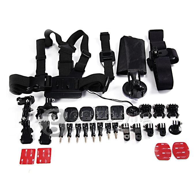[US Stock] 33-in-1 Ultimate Combo Accessory Kit for GoPro SJCAM Tronsport X1 All Cameras 33 Accessories