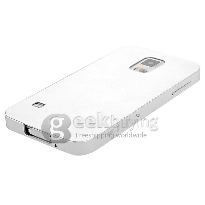 New Aluminum Metal Bumper With Back Cover Case for Sumsang Galaxy S5 i9600 - Silvery