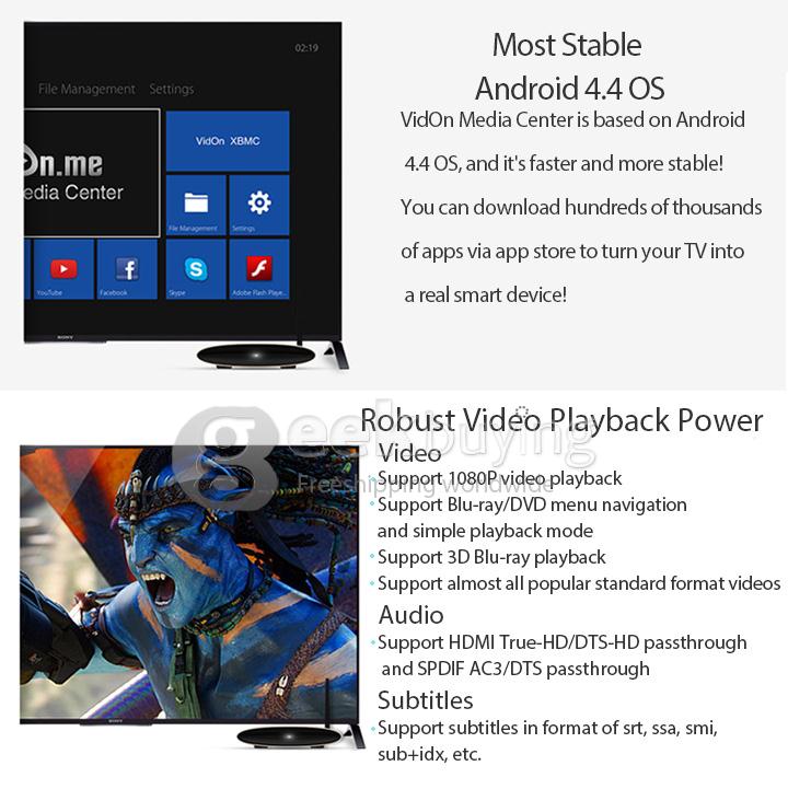 Bundle VidOn Box A31S Quad Core Android 4.4 Mini TV Box + Tronsmart TSM01 English Version Air Mouse