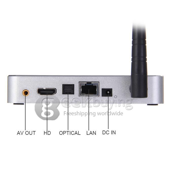 M8S RK3188 Quad Core 1.4GHz Android 4.4 Mini TV BOX HDMI HDD Player 2G/16G WIFI 2.0mp Camera Bluetooth - Silver