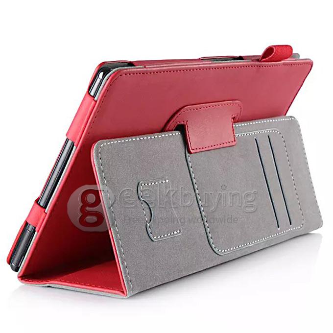 Wake/Sleep Ultra-Thin Fold Leather Case Cover for Sony Xperia Z3 Tablet Compact - Red