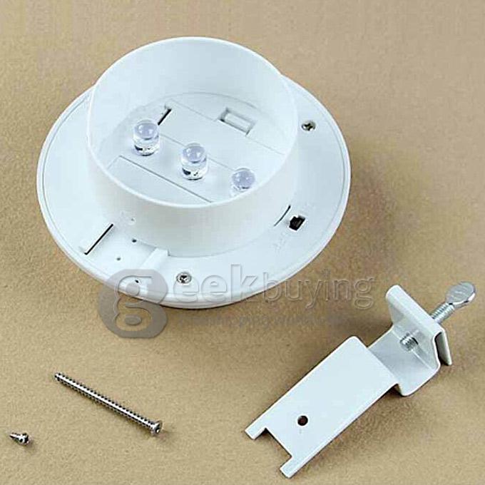 Super Bright Yard Lamp Solar Panel Garden Light 3 LED Lights Outdoor Home Decor - White