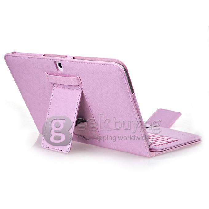 New Bluetooth Keyboard Case Cover Touchpad for Samsung Galaxy Tab 3 4 10.1 Inch Tablet - Pink
