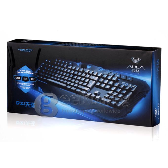 AULA DZI USB Wired Programming Gaming Keyboard with 3 Color Backlight