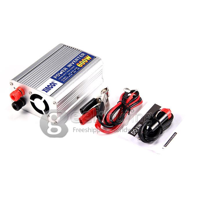 XINCOL Ultra Compact 600W Car DC 12V to AC 220V USB Power Inverter - Silver
