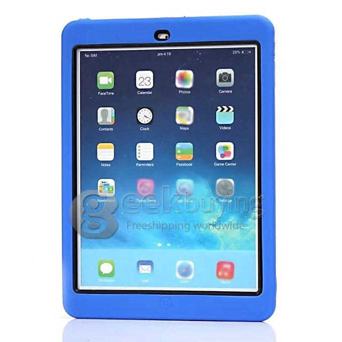 Shockproof Hybird Armor Military Duty Hard Case With Holder Cover for iPad Air 2 - Blue