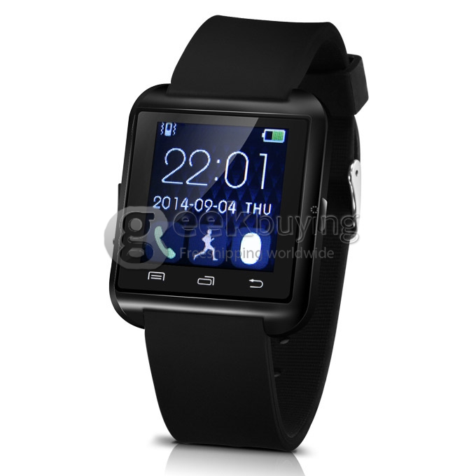[UK Stock] U8 Plus Touch Screen Bluetooth 4.0 Smart Wrist Watch Anti-lost Remote Camera for iPhone Android Phone - Black