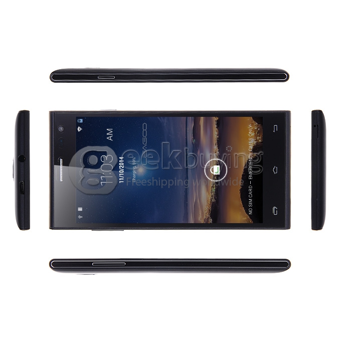 Leagoo Lead 5 MTK6582 Quad core 1.3GHz 5.0Inch Smartphone Android 4.4 1GB+8GB 8.0MP+3.2MP OGS IPS FWVGA 3G GPS - Black