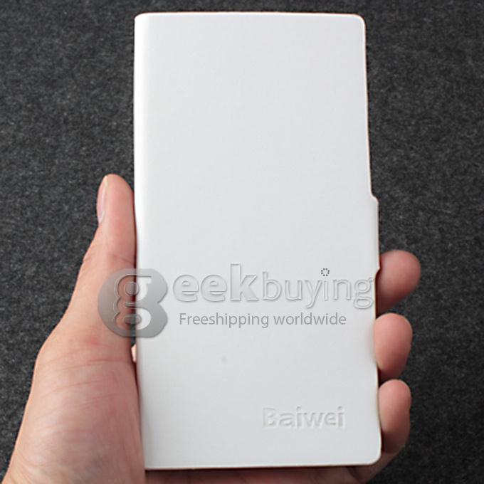 Protective PU Leather Hard Case Flip Cover Shell for THL 5000 - White