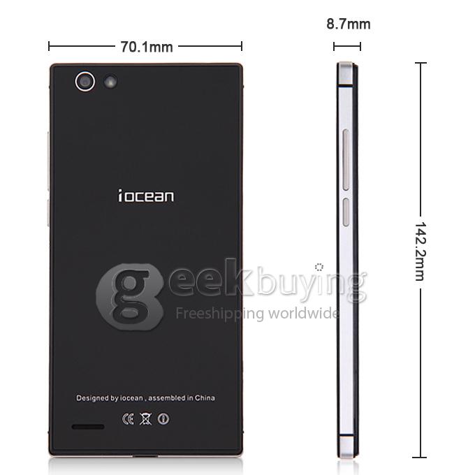 Iocean X8 Mini MTK6582 Quad Core 1.3GHz 5.0 Inch Smartphone Android 4.4.2 1GB RAM 16GB ROM HD IPS Screen OTG - Black