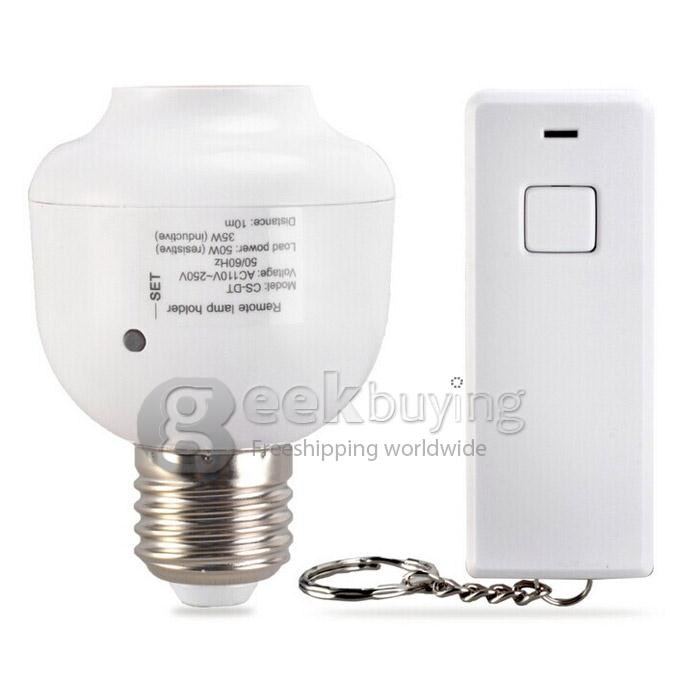 E27 10M Wireless Remote Control Lamp Holder + 220V 150W Light Bulb Fluorescent Home Light