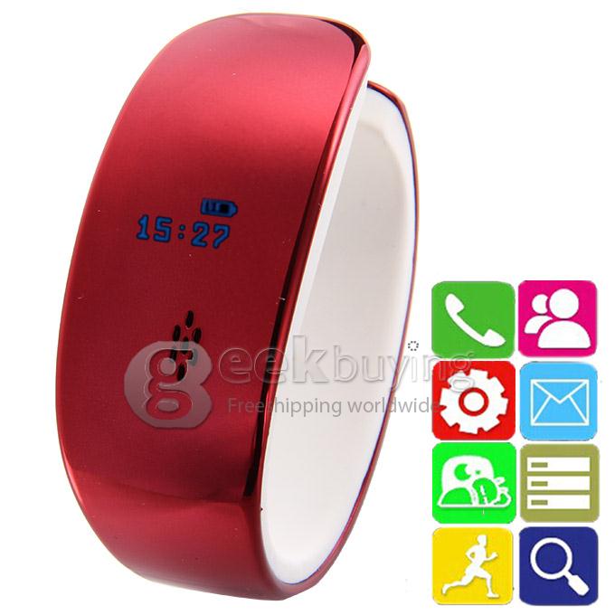 Y02 Women LCD Bluetooth 3.0 Smart Bracelet Wrist Watch for Samsung Android Phone Call/SMS Remind Remote Camera - Red