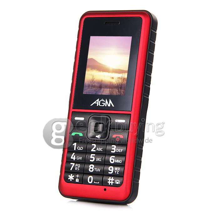 AGM Stone 2 IP67 Waterproof Dust Resistant Shock Resistant Flashlight FM Dual SIM Cards GSM Cell Phone - Red