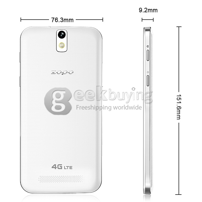 ZOPO 3X MINIHEI 4G LTE 3GB RAM 16GB ROM MTK6595M Octa Core 2.0GHz Smartphone 5.5 inch 1920*1080P FHD Android 4.4 14.0MP - White