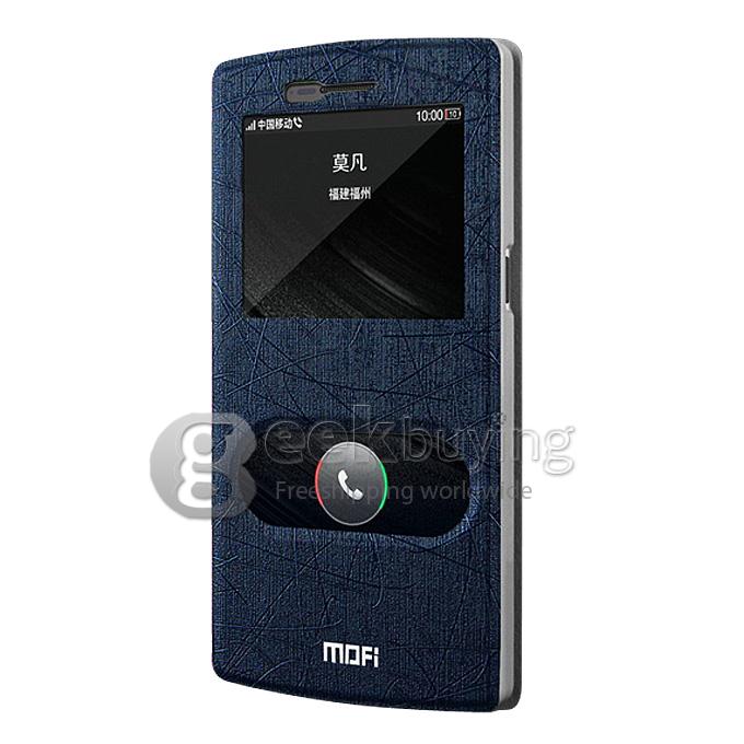 [HK Stock]MOFI Hui Series PolyCarbonate Flip Stand Cover Leather Case for One Plus - Blue