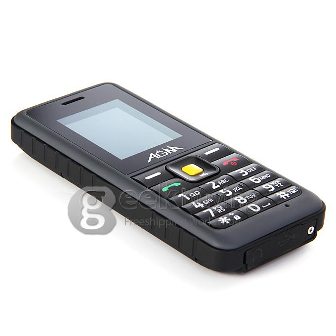 AGM Stone 2 IP67 Waterproof Dust Resistant Shock Resistant Flashlight FM Dual SIM Cards GSM Cell Phone - Black