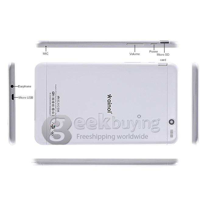 Ainol Novo AX2 MTK8382 Quad Core 7 Inch Tablet PC Android 4.2 OS 3G Phone Call 8GB ROM Bluetooth - White