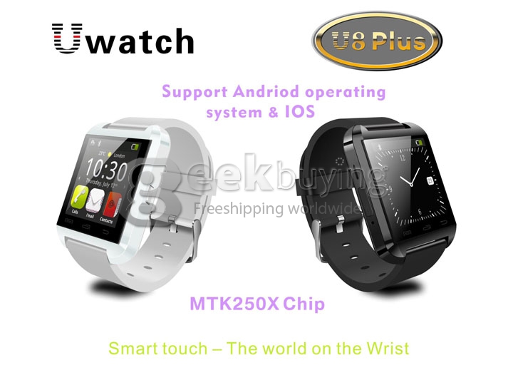 U8 Plus Touch Screen Bluetooth 4.0 Smart Wrist Watch Anti-lost Remote Camera for iPhone Android Phone - Red