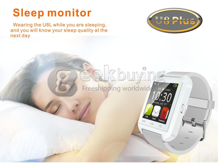 U8 Plus Touch Screen Bluetooth 4.0 Smart Wrist Watch Anti-lost Remote Camera for iPhone Android Phone - Black