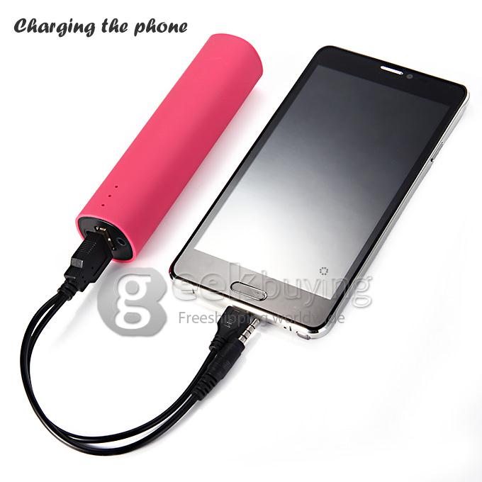 3 IN 1 Portable 4000mAh Power Bank Battery Charger + Speaker + Stand for Smartphone - Rose Red