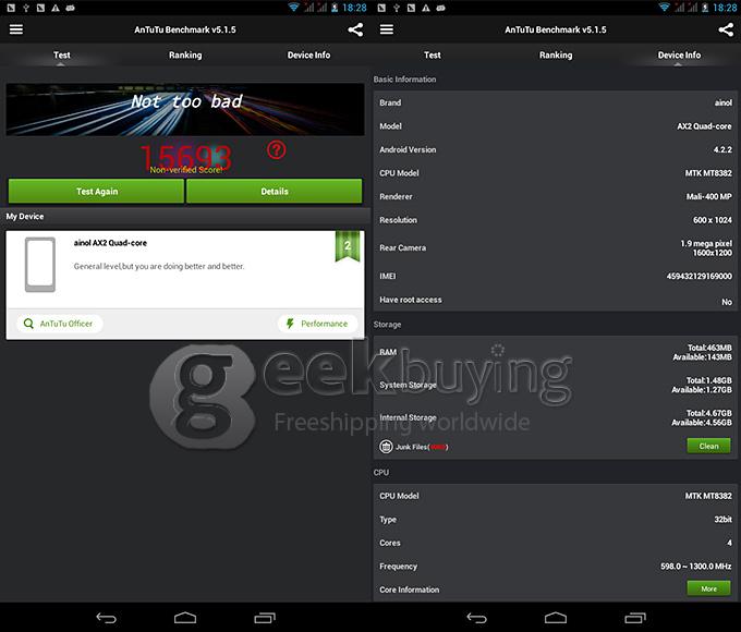 Ainol Novo AX2 MTK8382 Quad Core 7 Inch Tablet PC Android 4.2 OS 3G Phone Call 8GB ROM Bluetooth - White
