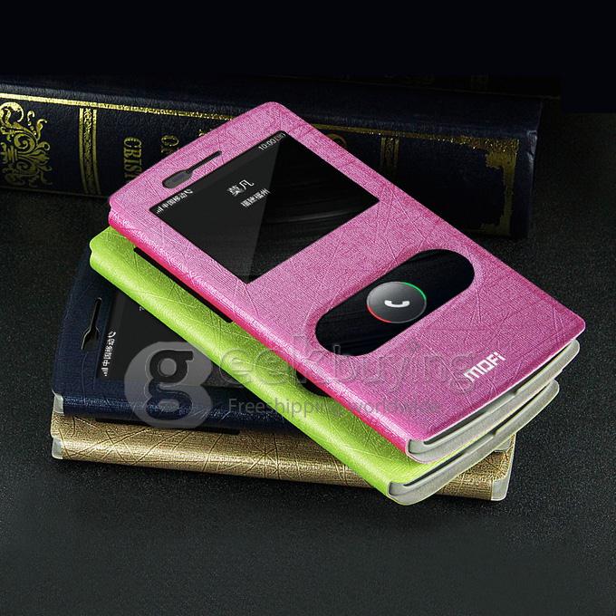 [HK Stock]MOFI Hui Series PolyCarbonate Flip Stand Cover Leather Case for One Plus - Blue