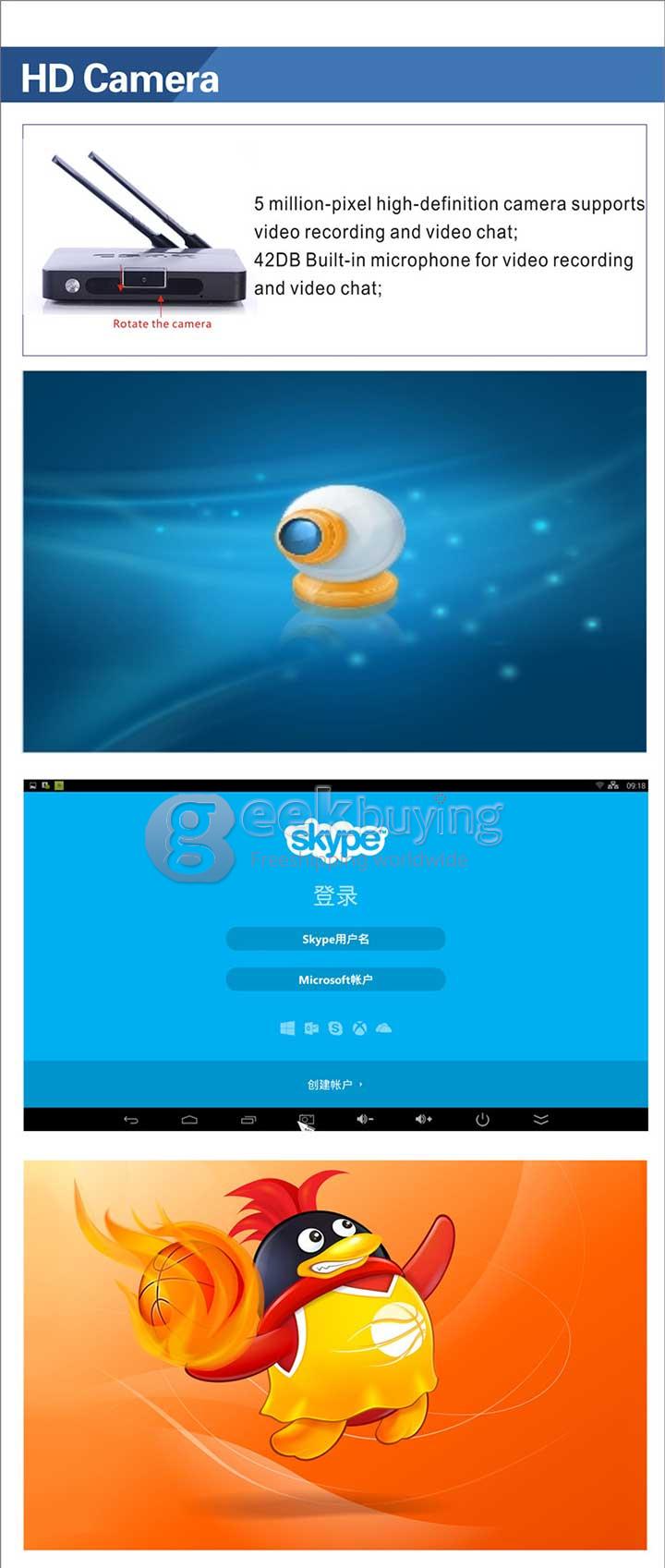 Karaoke System CS4K RK3288 Quad Core Android 4.4 Mini TV BOX HDMI HDD Player 2G/8G 2.4G/5G WIFI Bluetooth 5.0mp Camera Wireless Microphone