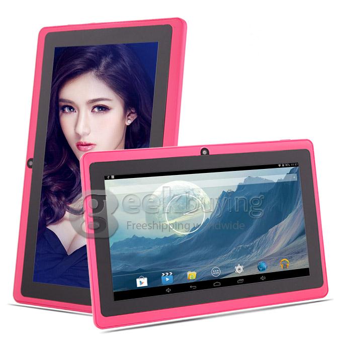Q90 Allwinner A23 7 Inch Tablet PC Android 4.4 OS 4GB ROM Capacitive Touch Screen Dual Cameras - Pink