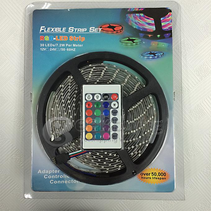 Waterproof MF-3528RGB 300 SMD LED RGB Flexible Strip with 24-Key Controller (12V 5m)