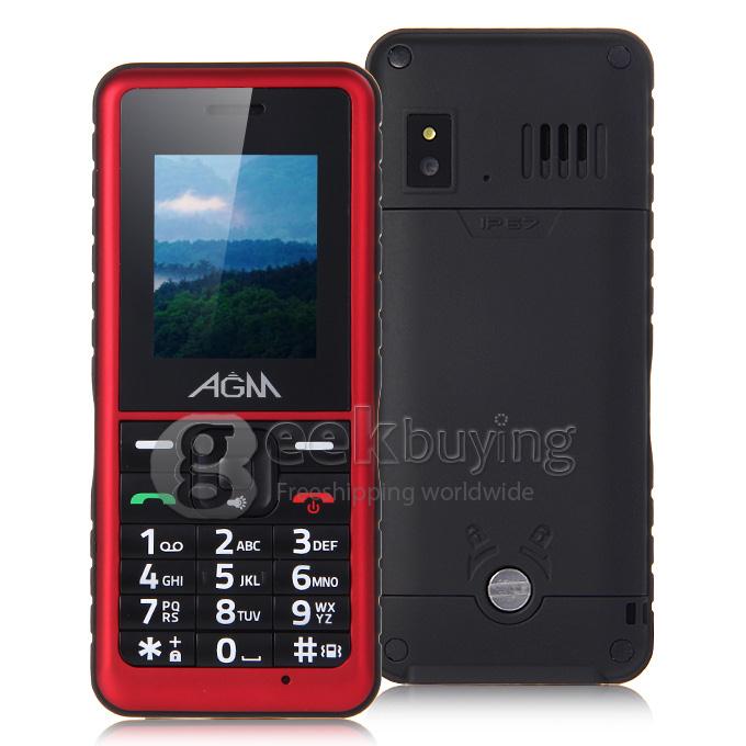 AGM Stone 2 IP67 Waterproof Dust Resistant Shock Resistant Flashlight FM Dual SIM Cards GSM Cell Phone - Red