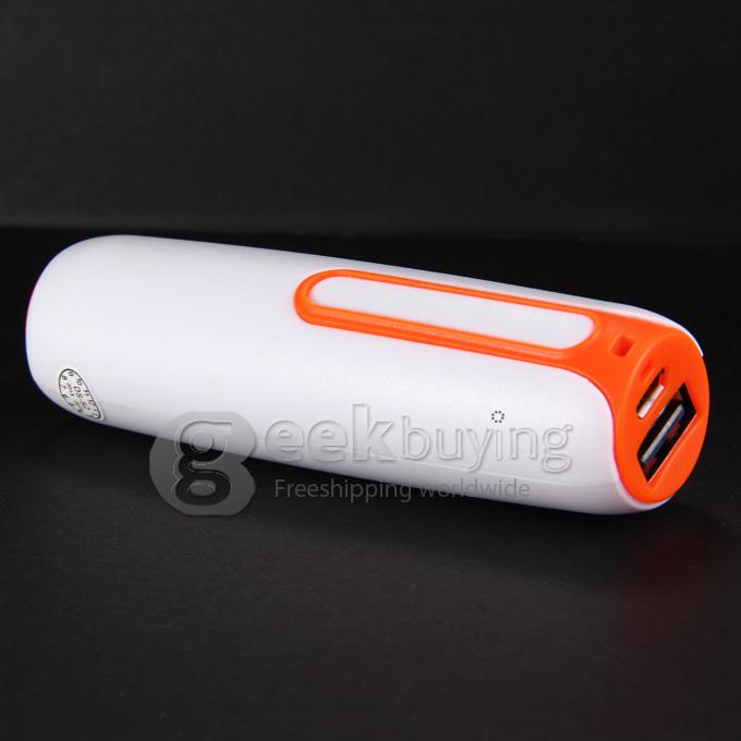 New 2600mAh Portable Mini Power Bank Tube External Battery for Smartphone Tablet iPhone iPad iPod - Orange