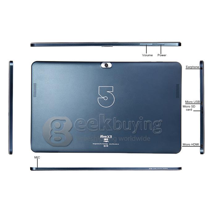 ifive X3 RK3188 Quad Core 1.6Ghz 10.1 Inch Tablet PC Android 4.4 OS 1920*1200 2GB/16GB BT  - Blue