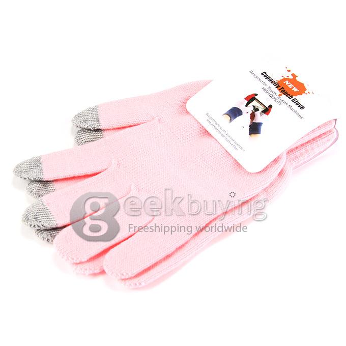 Women Magic Capacity Touch Screen Gloves Texting Stretch Winter Knit for Smartphone Iphone Tablet - Pink