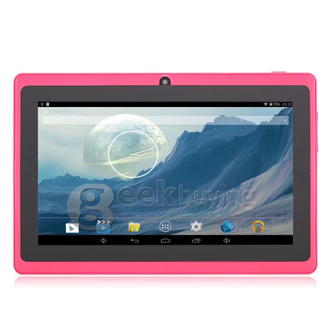 Q90 Allwinner A23 7 Inch Tablet PC Android 4.4 OS 4GB ROM Capacitive Touch Screen Dual Cameras - Pink