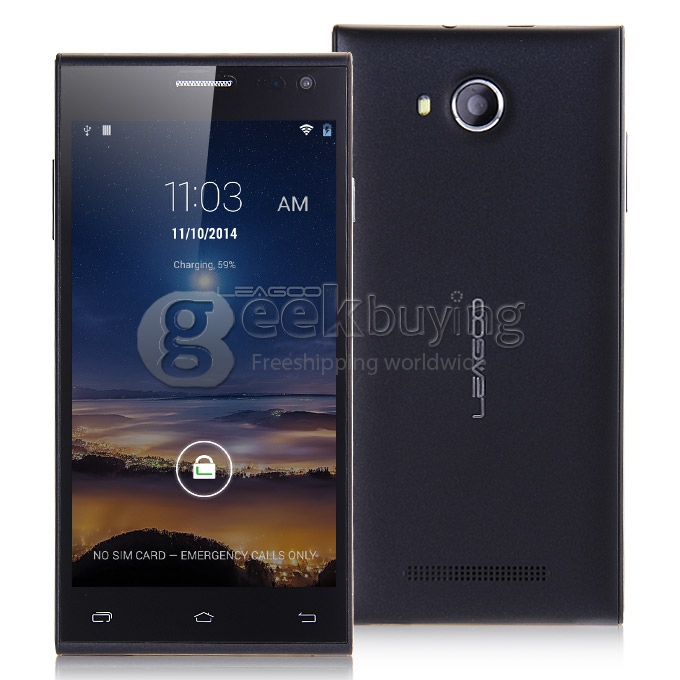 Leagoo Lead 5 MTK6582 Quad core 1.3GHz 5.0Inch Smartphone Android 4.4 1GB+8GB 8.0MP+3.2MP OGS IPS FWVGA 3G GPS - Black