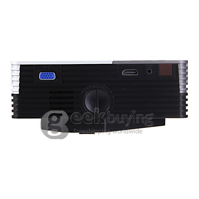 GM50 Multimedia 30W 80LM 1080P LCD Image System LED Projector HDMI VGA SD Card Slot (US Plug) - White