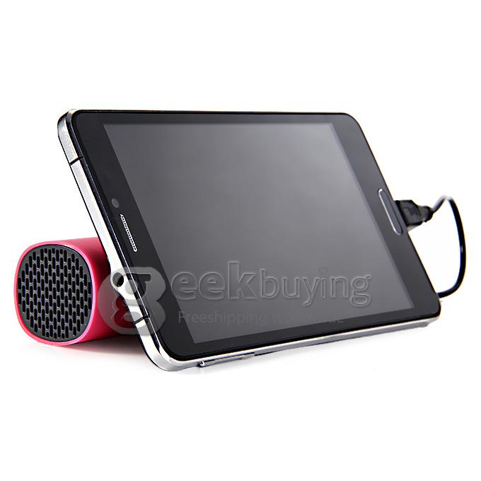 3 IN 1 Portable 4000mAh Power Bank Battery Charger + Speaker + Stand for Smartphone - Rose Red